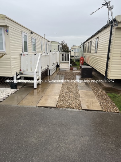 Parking area at the side of caravan