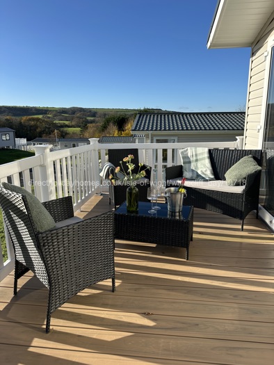 Outside seating on decking 