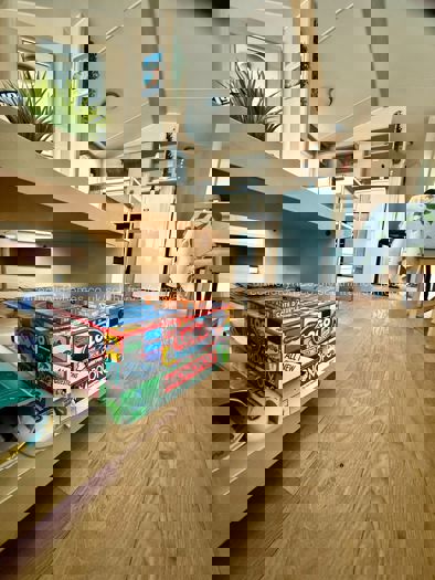 Living rom with board games 