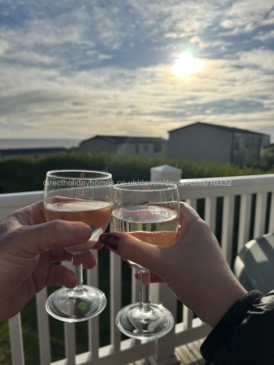 Drinks out on the decking…