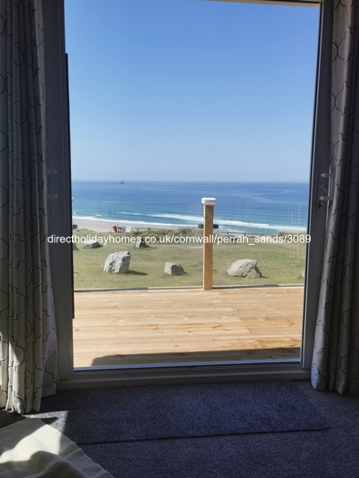 Looking through patio doors.