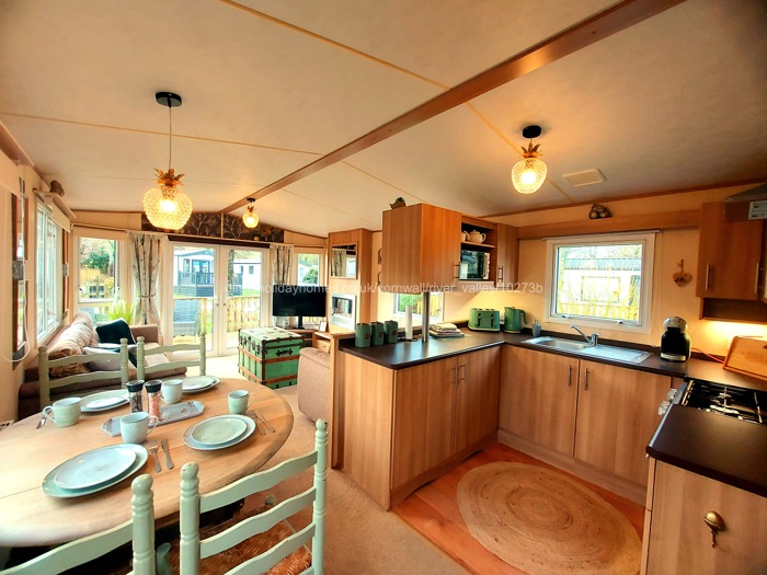 open living-dining-kitchen area