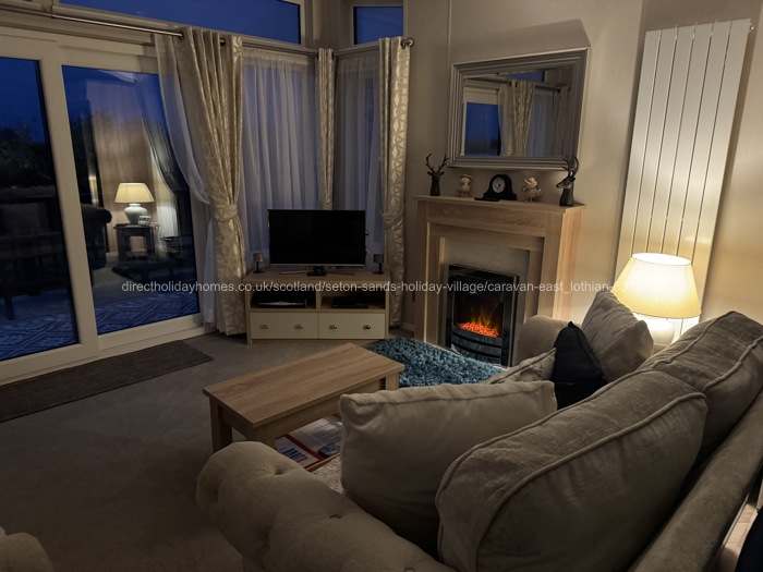 Cozy at dusk electric flame fire