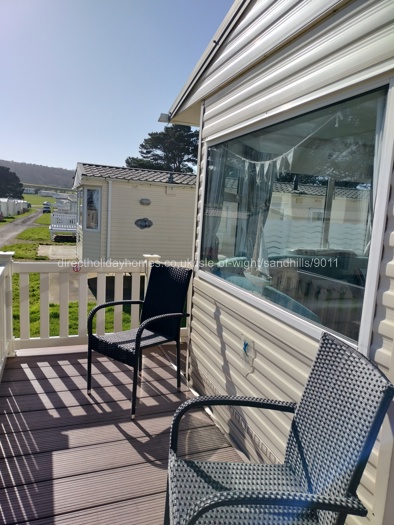 Relax on the decked patio area