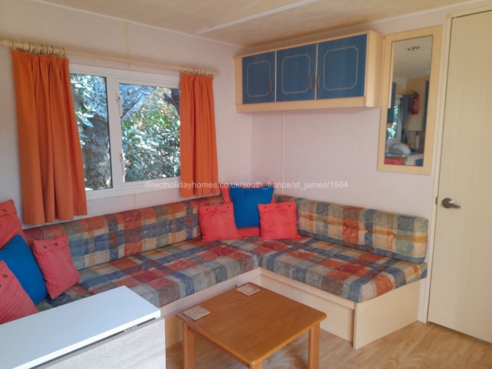 Cheerful seating area.