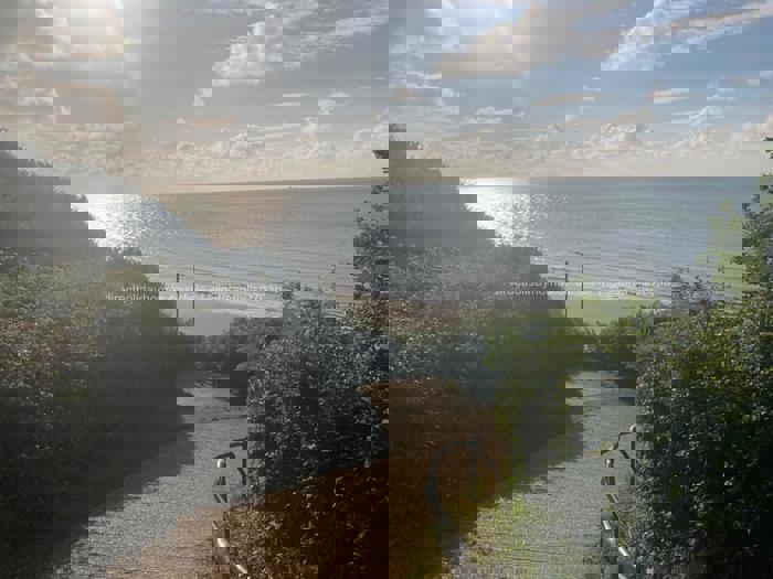 Steep Beachpath; Bench half way up!