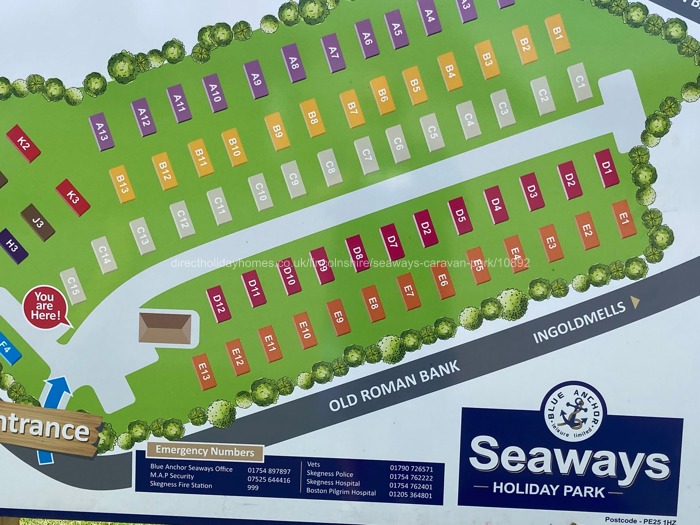 Caravan site numbers 